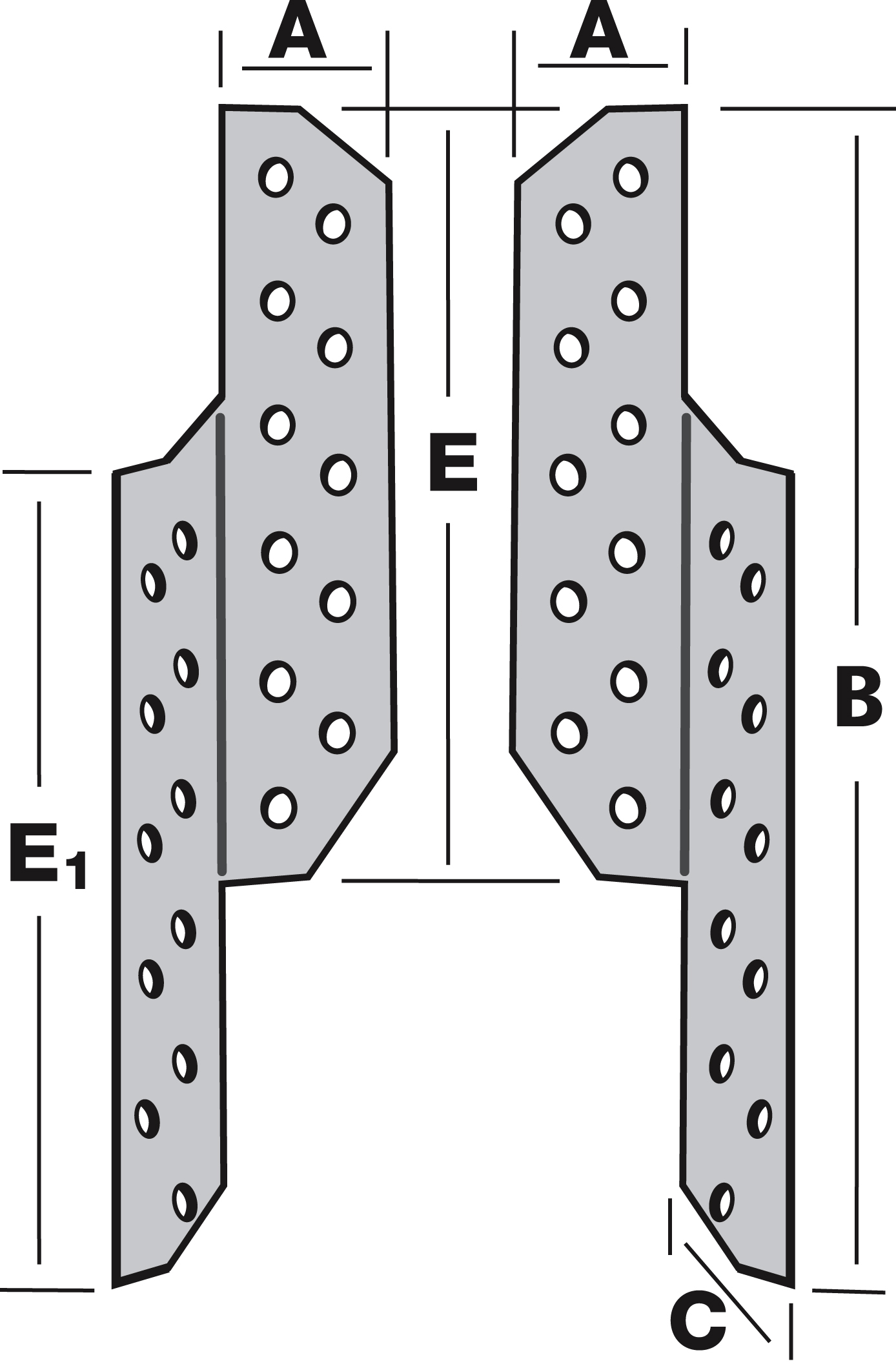 Ankers voor bintwerk links en rechts en trapeziumvormig