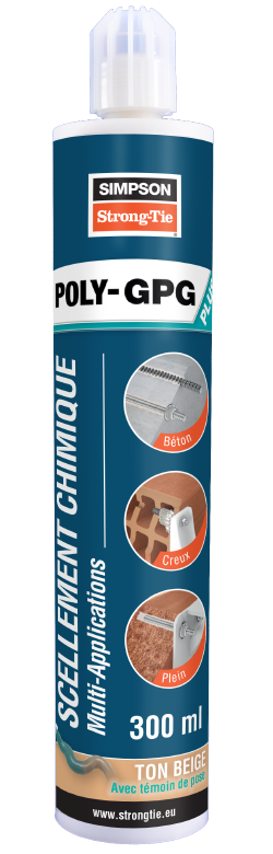 Chemisch anker plaatsingsindicatie POLY-GPG PLUS grijs 300 ml